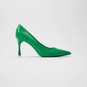NWT Zara Size 6 Green Stiletto Pointy Heels
